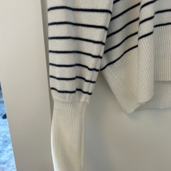 French Connection puff sleeve striped sweater size M - Picture 3 of 11